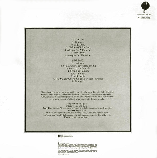 The Sallyangie Featuring Sally Oldfield And Mike Oldfield : Children Of The Sun (LP, Album, RE)