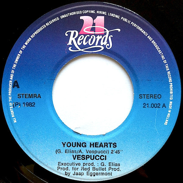 Vespucci : Young Hearts (7", Single)