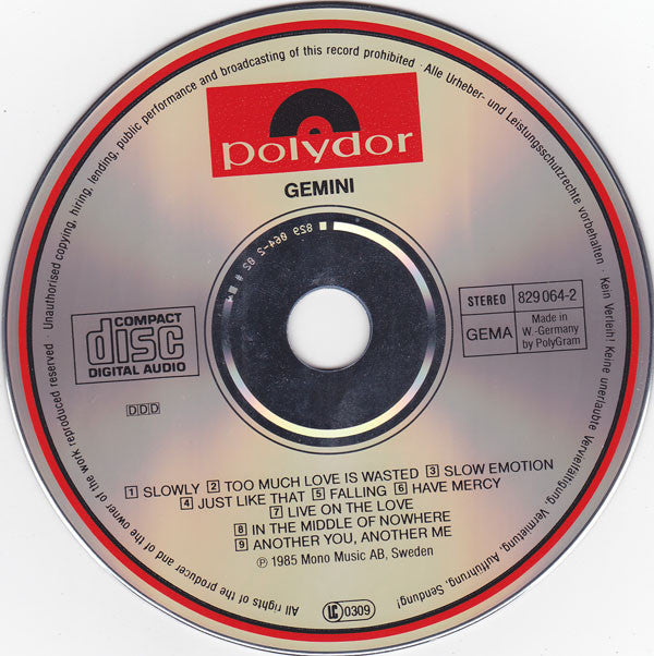 Gemini (5) : Gemini (CD, Album)