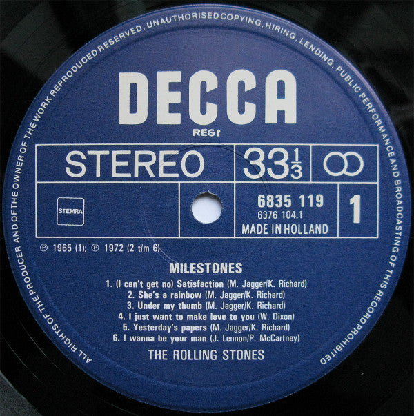 The Rolling Stones : Milestones (LP, Comp, RE)