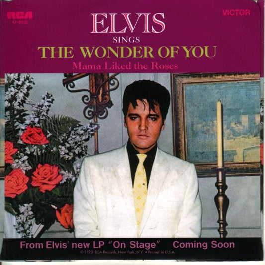 Elvis Presley : The Wonder Of You / Mama Liked The Roses (7", Single, RE, Red)