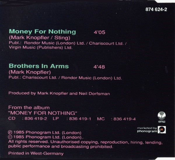 Dire Straits : Money For Nothing / Brothers In Arms (CD, Single)