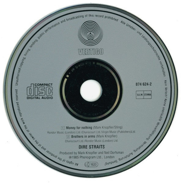 Dire Straits : Money For Nothing / Brothers In Arms (CD, Single)