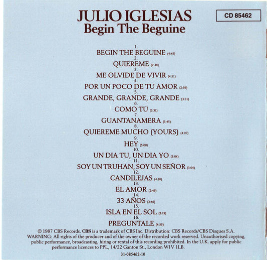 Julio Iglesias : Begin The Beguine (CD, Comp)