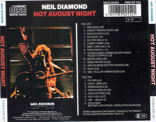 Neil Diamond : Hot August Night (2xCD, Album, RE)