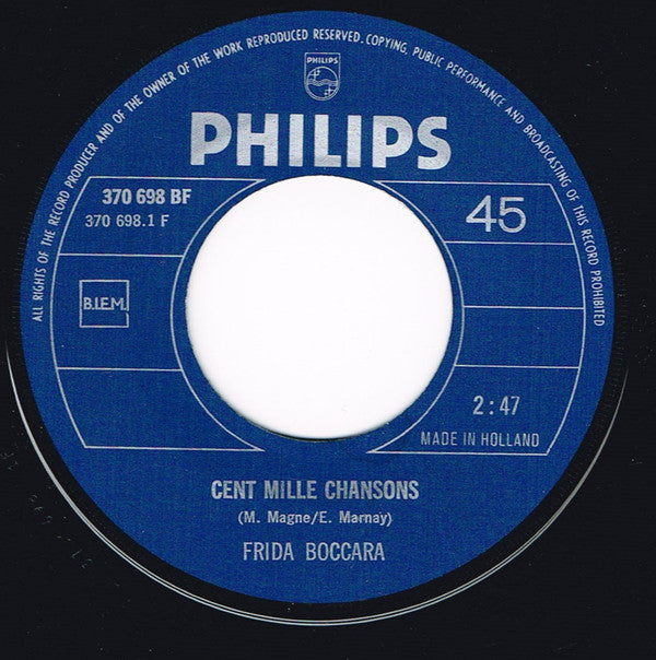 Frida Boccara : Cent Mille Chansons / Je Ne Veux Pas Te Dire Adieu (7", Single)