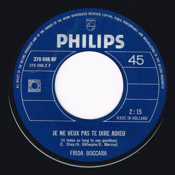 Frida Boccara : Cent Mille Chansons / Je Ne Veux Pas Te Dire Adieu (7", Single)