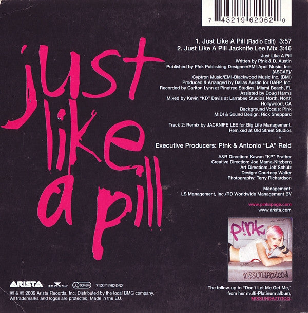 P!nk : Just Like A Pill (CD, Single, Car)