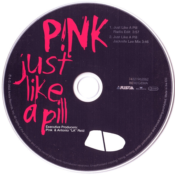 P!nk : Just Like A Pill (CD, Single, Car)