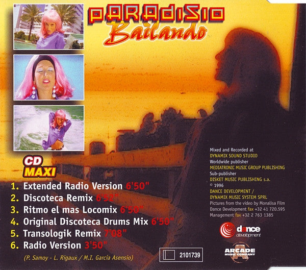 Paradisio : Bailando (CD, Maxi)