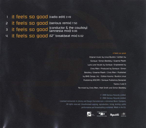 Sonique : It Feels So Good (CD, Single)