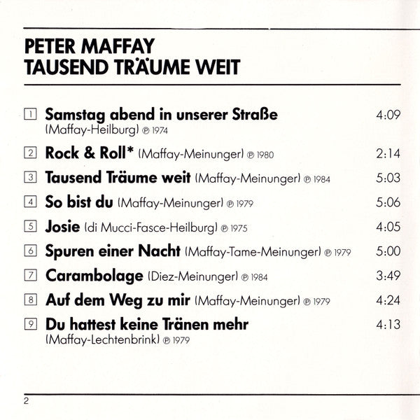 Peter Maffay : Tausend Träume Weit (CD, Comp)