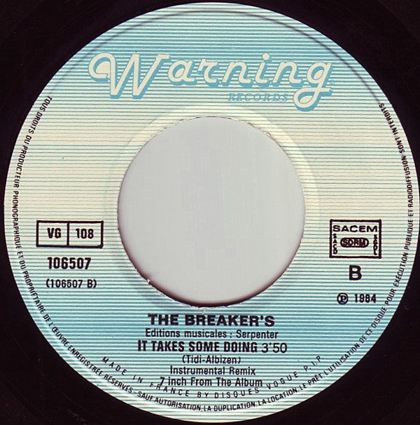 The Breaker's : It Takes Some Doing (7")