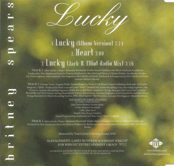 Britney Spears : Lucky (CD, Single)
