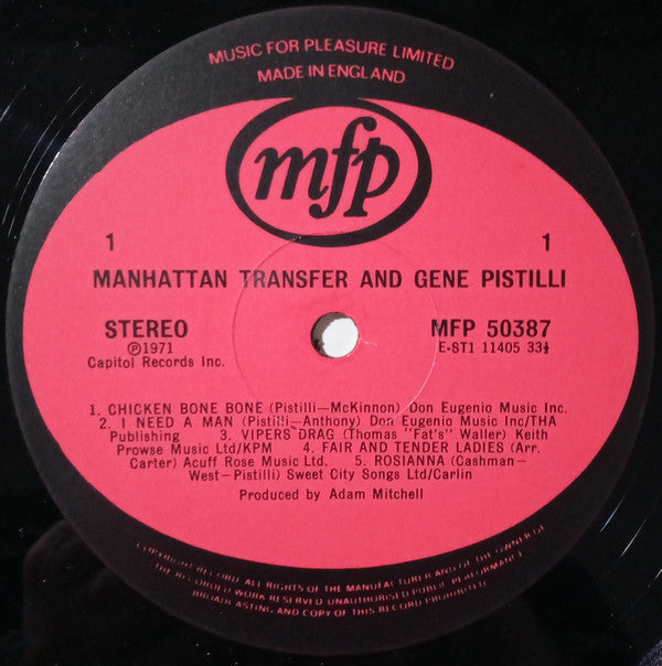 The Manhattan Transfer And Eugene Pistilli : Manhattan Transfer And Gene Pistilli (LP, Album, RE)