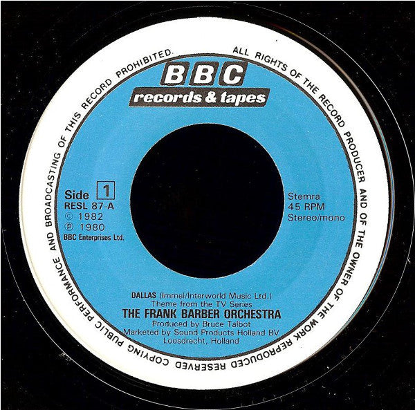 The Frank Barber Orchestra : Dallas (7", Single)