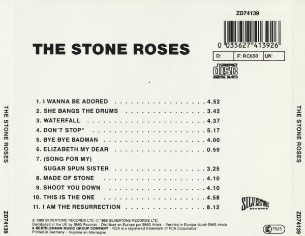 The Stone Roses : The Stone Roses (CD, Album)