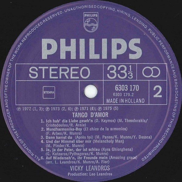 Vicky Leandros : Tango D'Amor (LP, Comp)