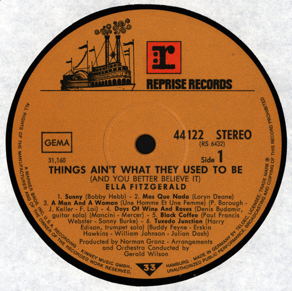 Ella Fitzgerald : Things Ain't What They Used To Be (And You Better Believe It) (LP, Album)