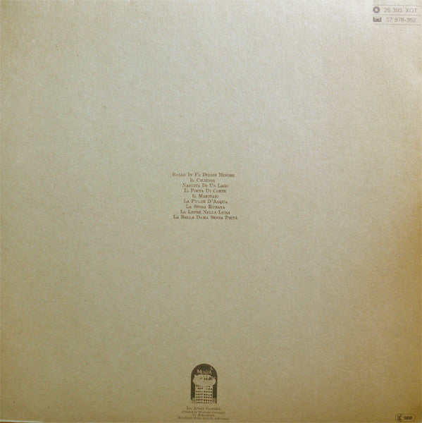 Angelo Branduardi : La Pulce D'Acqua (LP, Album, RE)