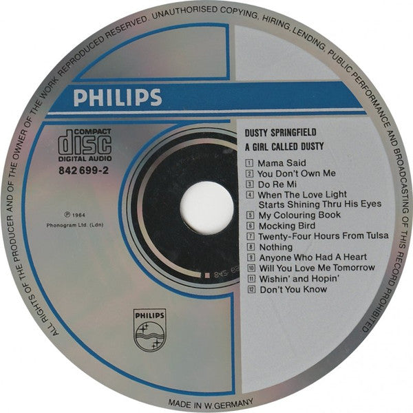Dusty Springfield : A Girl Called Dusty (CD, Album, RE, RM)