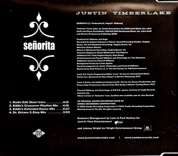 Justin Timberlake : Señorita (CD, Single)