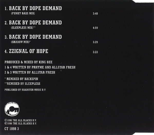 King Bee : Back By Dope Demand (CD, Maxi)