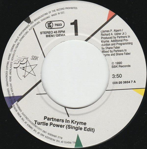 Partners In Kryme : Turtle Power (7", Single)
