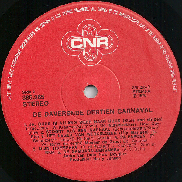 Various : De Daverende Dertien Carnaval (LP, Comp)