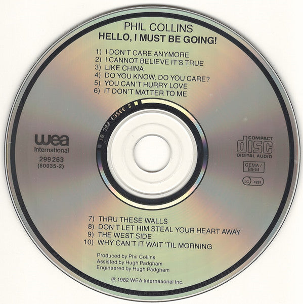 Phil Collins : Hello, I Must Be Going! (CD, Album)
