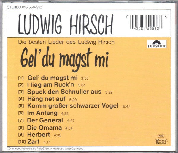 Ludwig Hirsch : Gel' Du Magst Mi (CD, Comp)