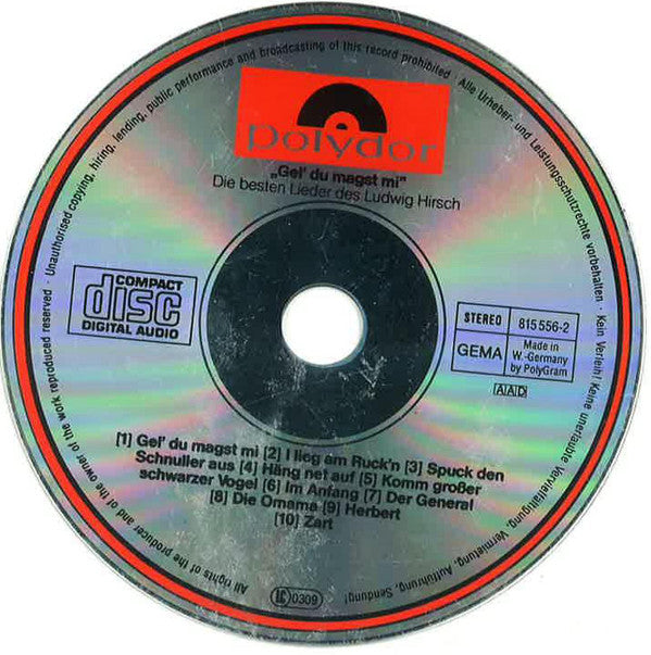 Ludwig Hirsch : Gel' Du Magst Mi (CD, Comp)