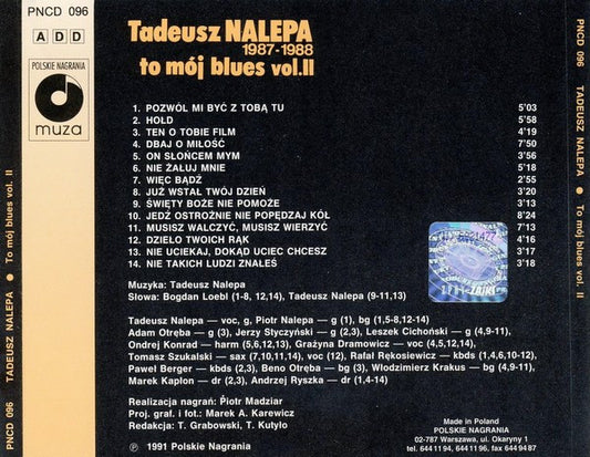 Tadeusz Nalepa : To Mój Blues Vol. II (CD, Comp)