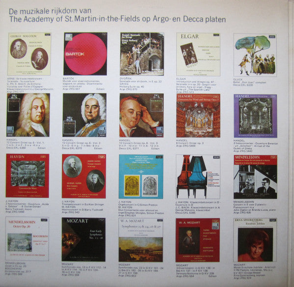 Antonio Vivaldi, Joseph Haydn, Johann Sebastian Bach, Christoph Willibald Gluck, Gaetano Donizetti, Felix Mendelssohn-Bartholdy, Edvard Grieg, Pyotr Ilyich Tchaikovsky - Sir Neville Marriner And The The Academy Of St. Martin-in-the-Fields : Lenteconcert (LP, Comp, Gat)