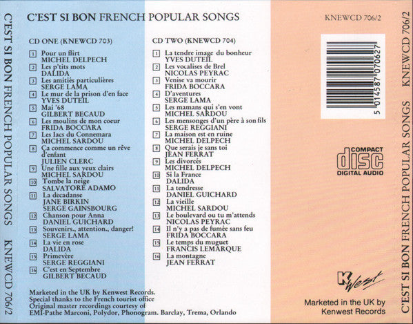 Various : C'Est Si Bon - French Popular Songs (2xCD, Comp)