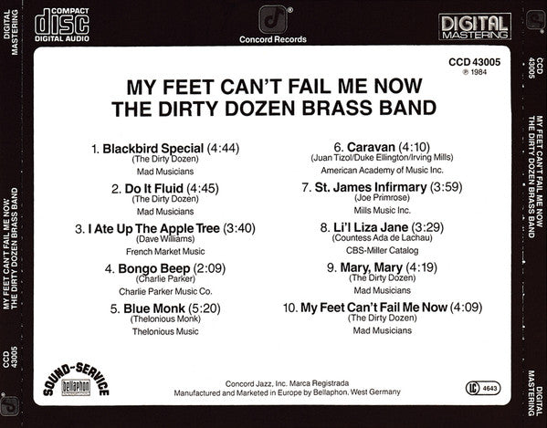 The Dirty Dozen Brass Band : My Feet Can't Fail Me Now (CD, Album)