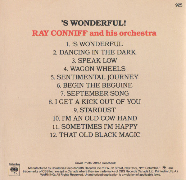 Ray Conniff : 'S Wonderful! (CD, Album, RE)