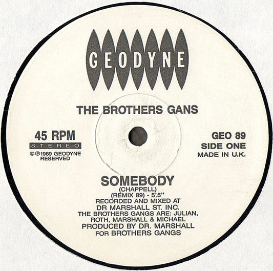 The Brothers Gangs : Somebody (The Brothers Gans) (12")