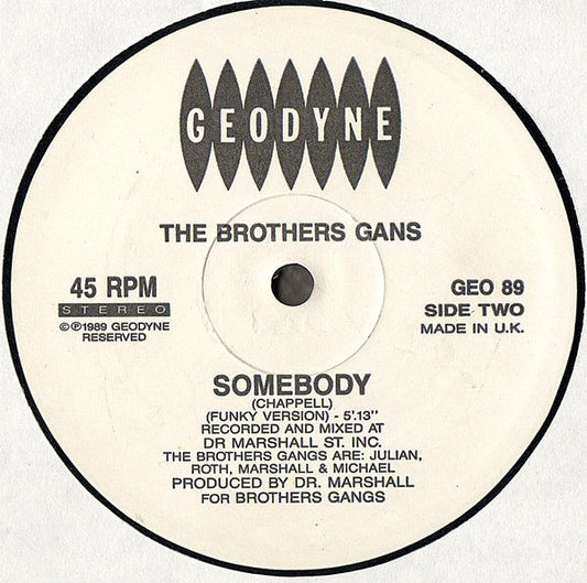 The Brothers Gangs : Somebody (The Brothers Gans) (12")