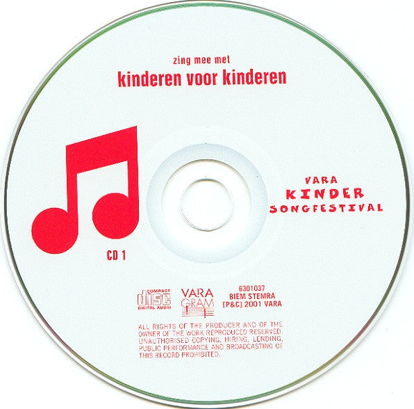 Kinderen voor Kinderen : Zing Mee Met Kinderen Voor Kinderen - VARA Kindersongfestival 2001 (2xCD, Comp)