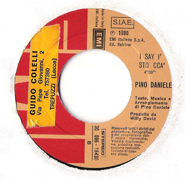 Pino Daniele : Nun Me Scoccià' (7", Single)