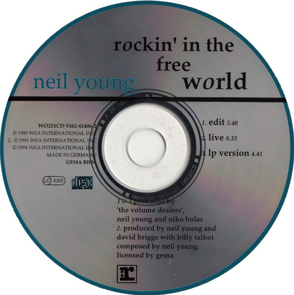 Neil Young : Rockin' In The Free World (CD, Single)