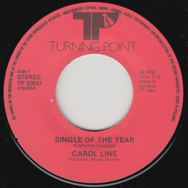 Carol Line (2) : Single Of The Year (7", Single)