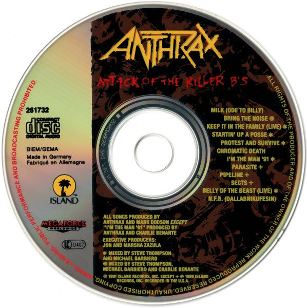 Anthrax : Attack Of The Killer B's (CD, EP, Comp)