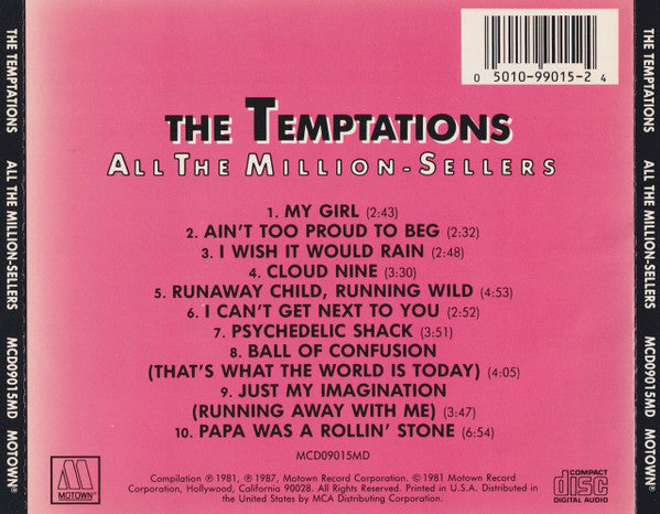 The Temptations : All The Million Sellers (CD, Comp)