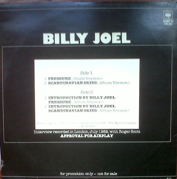 Billy Joel : Radio Special (Pressure / Scandinavian Skies) (12", Maxi, Promo)
