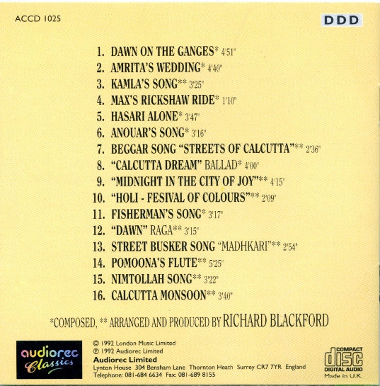 Richard Blackford : City Of Joy (Indian Score From The Original Motion Picture Soundtrack) (CD, Album)