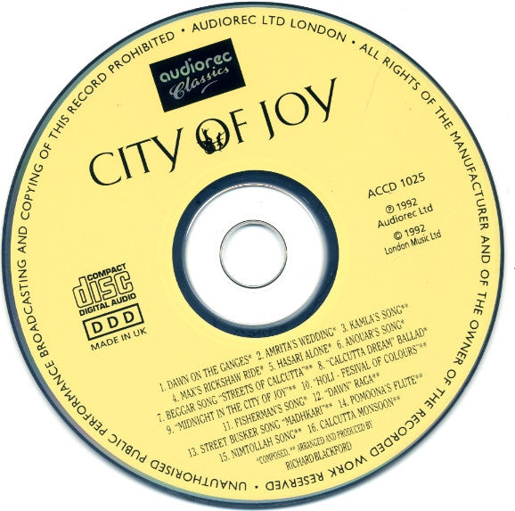 Richard Blackford : City Of Joy (Indian Score From The Original Motion Picture Soundtrack) (CD, Album)
