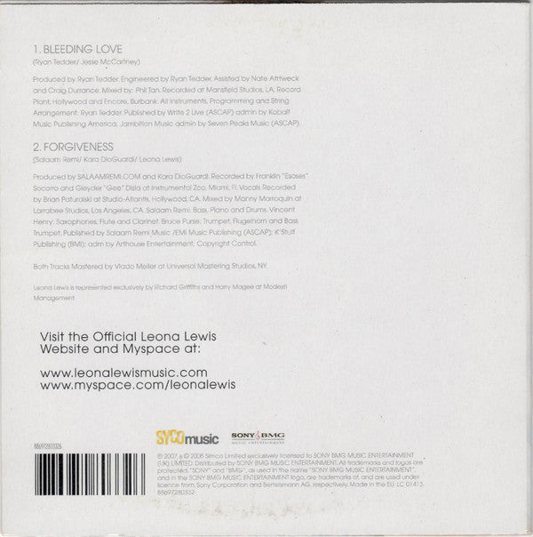 Leona Lewis : Bleeding Love (CD, Single, Car)