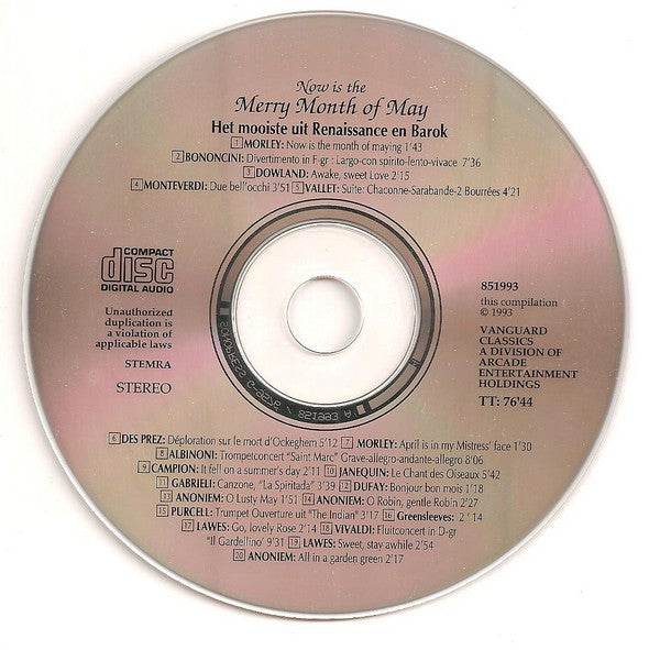 Various : Now Is The Merry Month Of May - Het Mooiste Uit Renaissance En Barok (CD, Comp)
